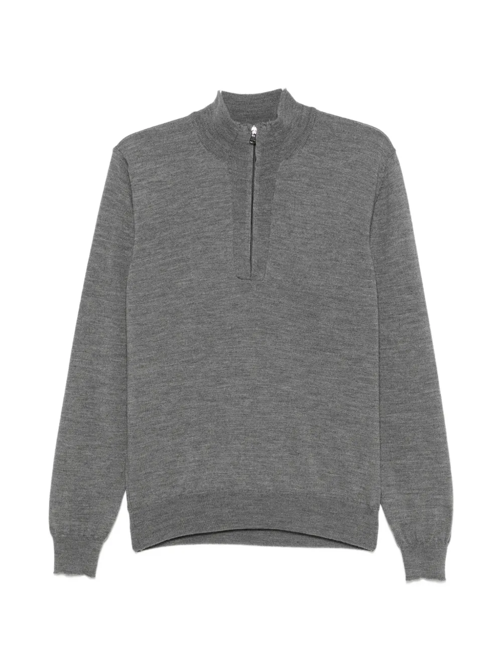 SERGIO MORETTI FIRENZE quarter-zip long-sleeve polo shirt - Grau