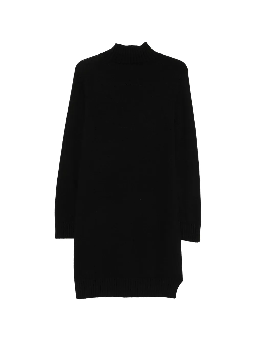 SERGIO MORETTI FIRENZE Ribgebreide mini-jurk met hoge hals Zwart