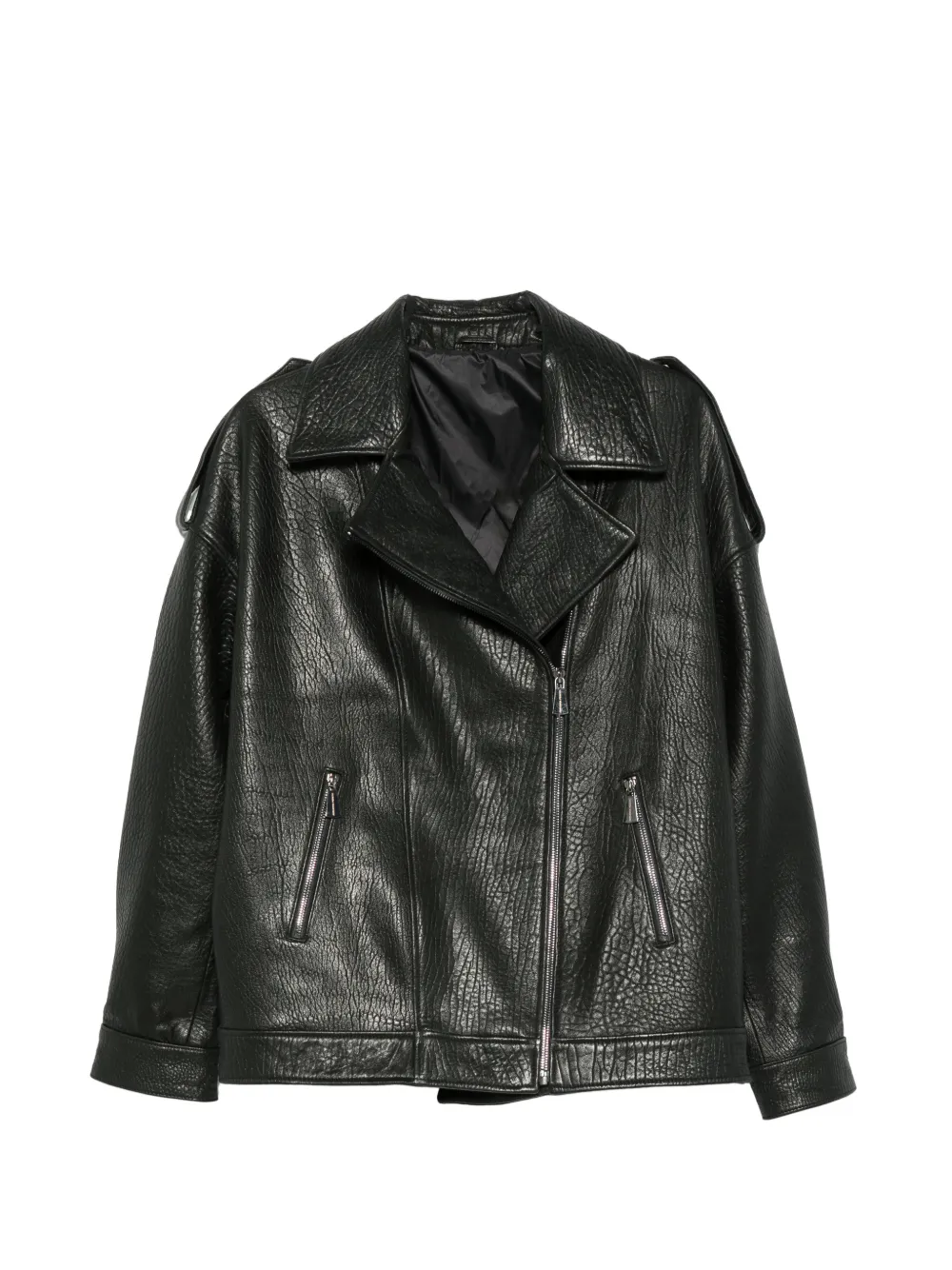 ADRIANNA FERETTI leather biker jacket - Nero