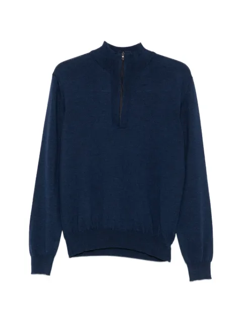 SERGIO MORETTI FIRENZE quarter-zip long-sleeve polo shirt