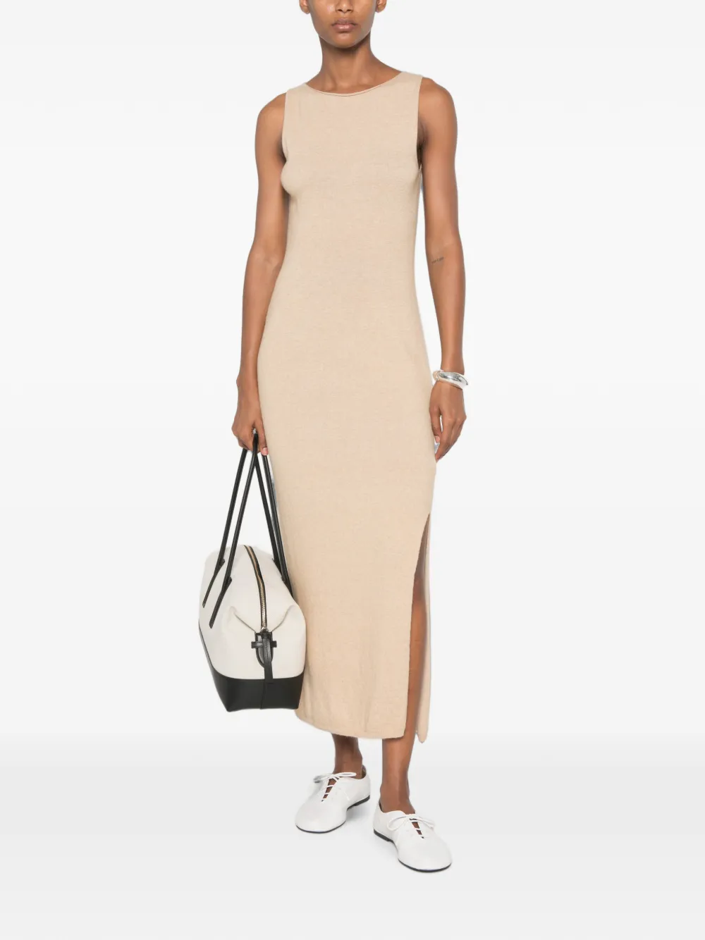 SERGIO MORETTI FIRENZE Mouwloze jurk Beige