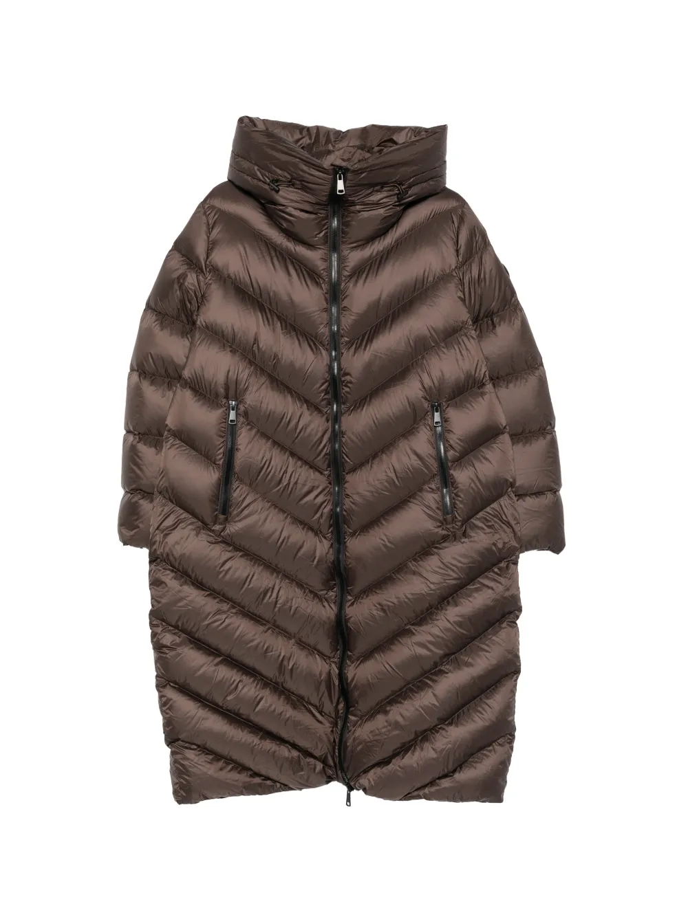 SERGIO MORETTI FIRENZE quilted hooded coat - Brown