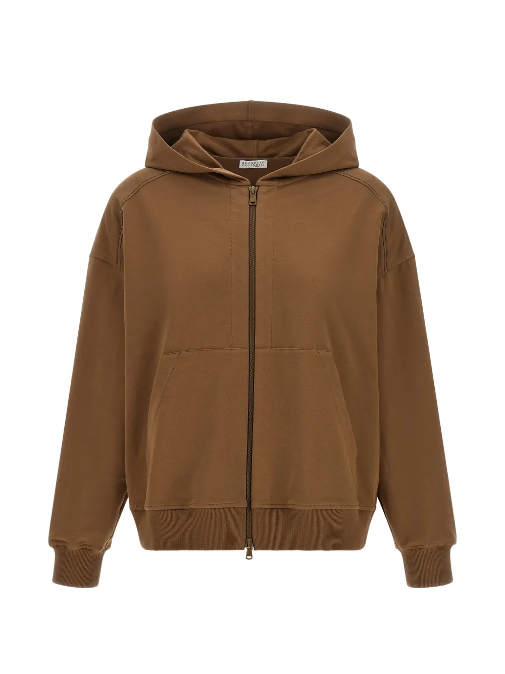 Brunello Cucinelli Monili-detail zip-up hoodie - Brown