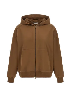 Brunello Cucinelli エンブロイダリー ジップパーカー | ブラウン