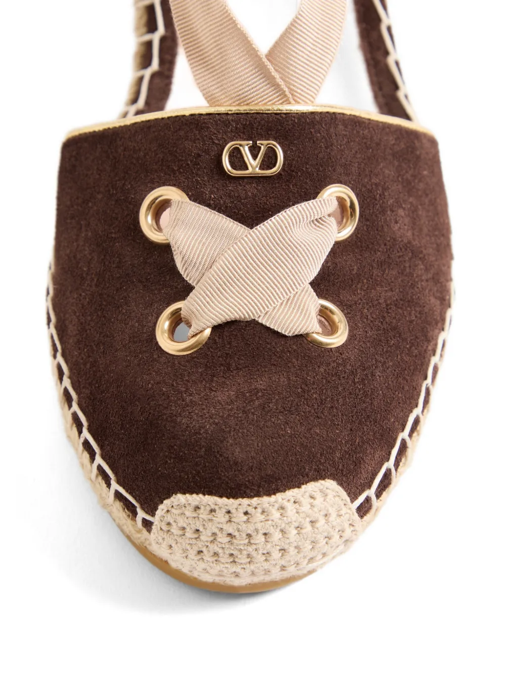 Valentino Garavani Resort wedges in split leather 75mm Bruin