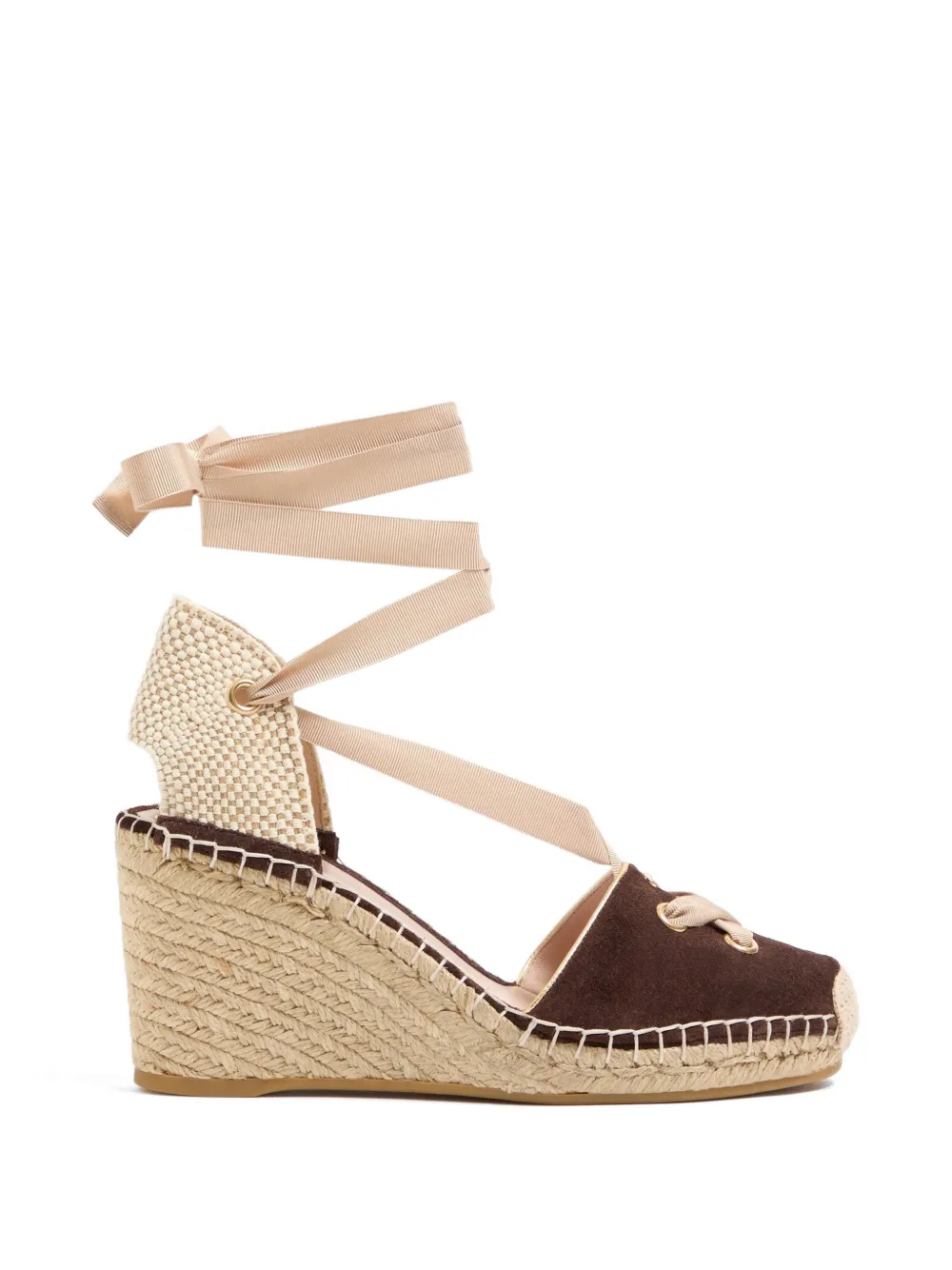 Valentino Garavani Resort wedges in split leather 75mm Bruin