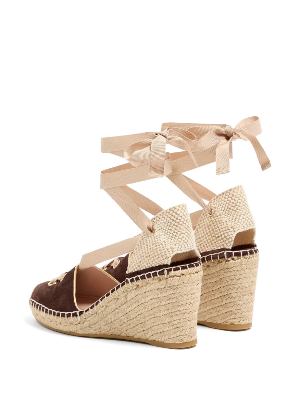 Valentino Garavani Resort wedges in split leather 75mm Bruin