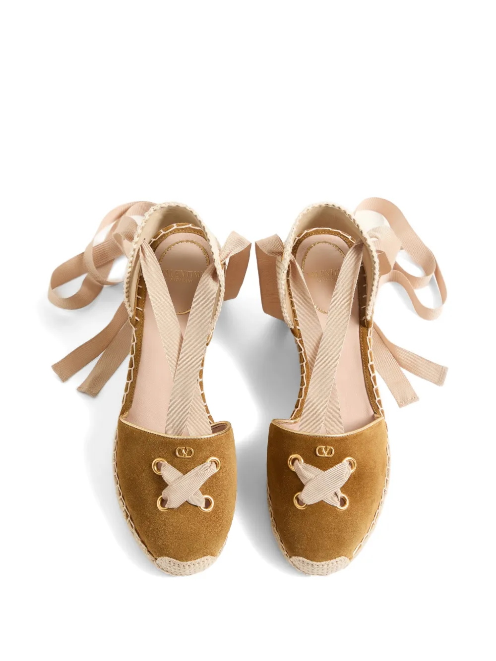 Valentino Garavani Resort wedges in split leather 75mm Bruin