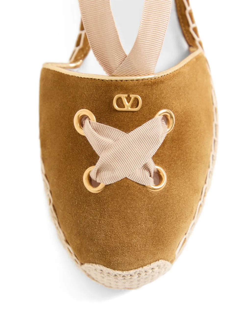Valentino Garavani Resort wedges in split leather 75mm Bruin