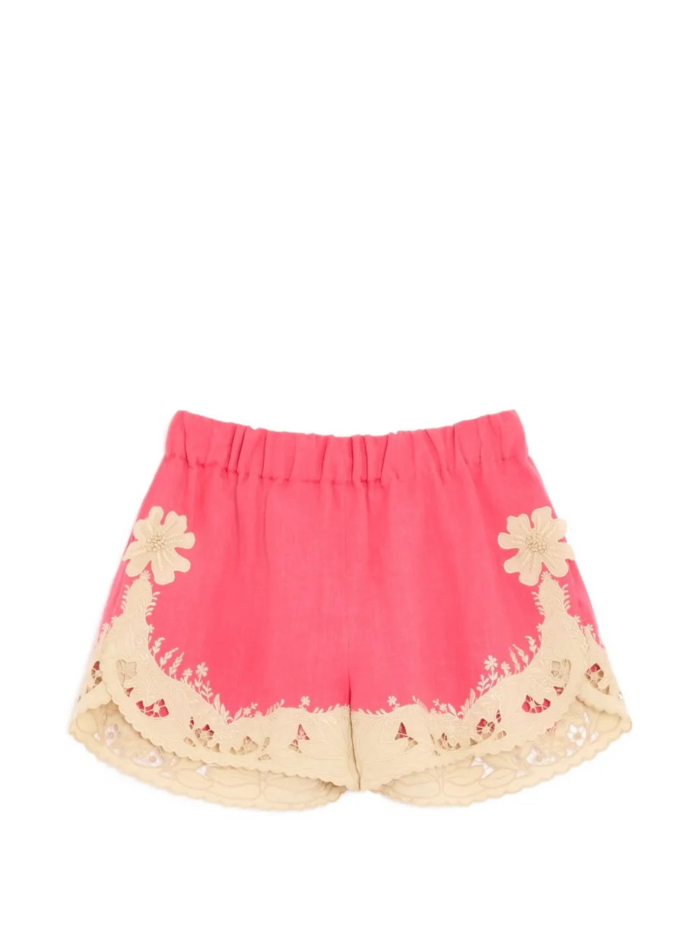 Valentino Garavani embroidered Couture linen shorts - Pink