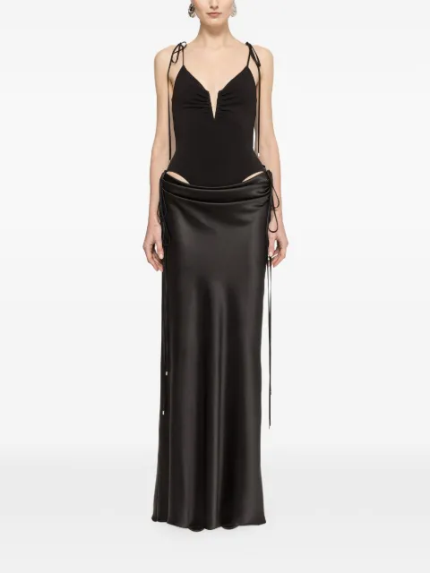 NISSA draped satin maxi dress