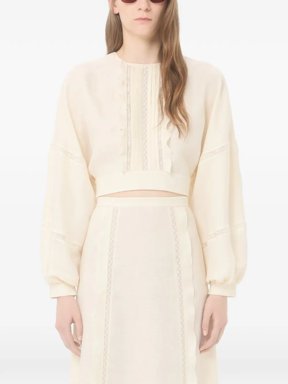 Valentino Garavani Couture linnen top Beige