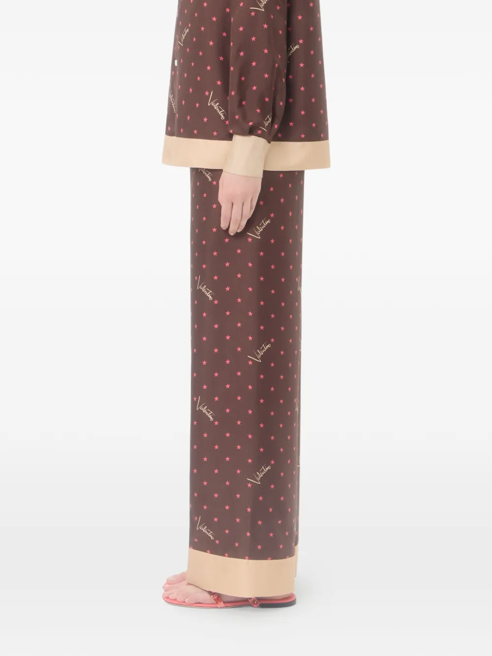 Valentino Garavani Stelline Firma Starry twill broek Bruin