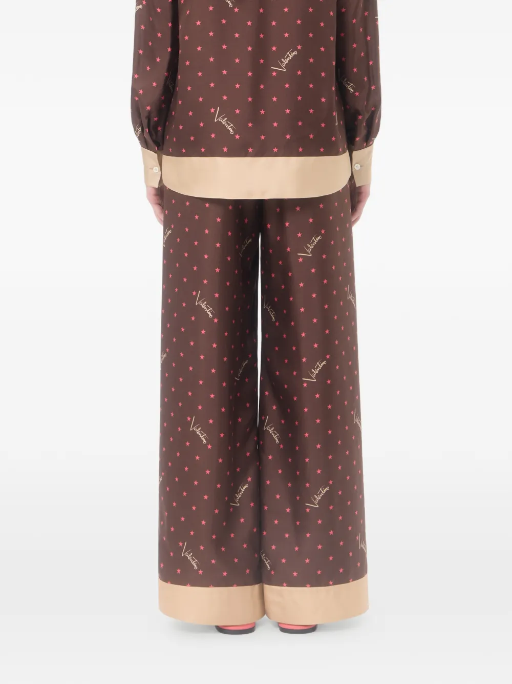 Valentino Garavani Stelline Firma Starry twill broek Bruin