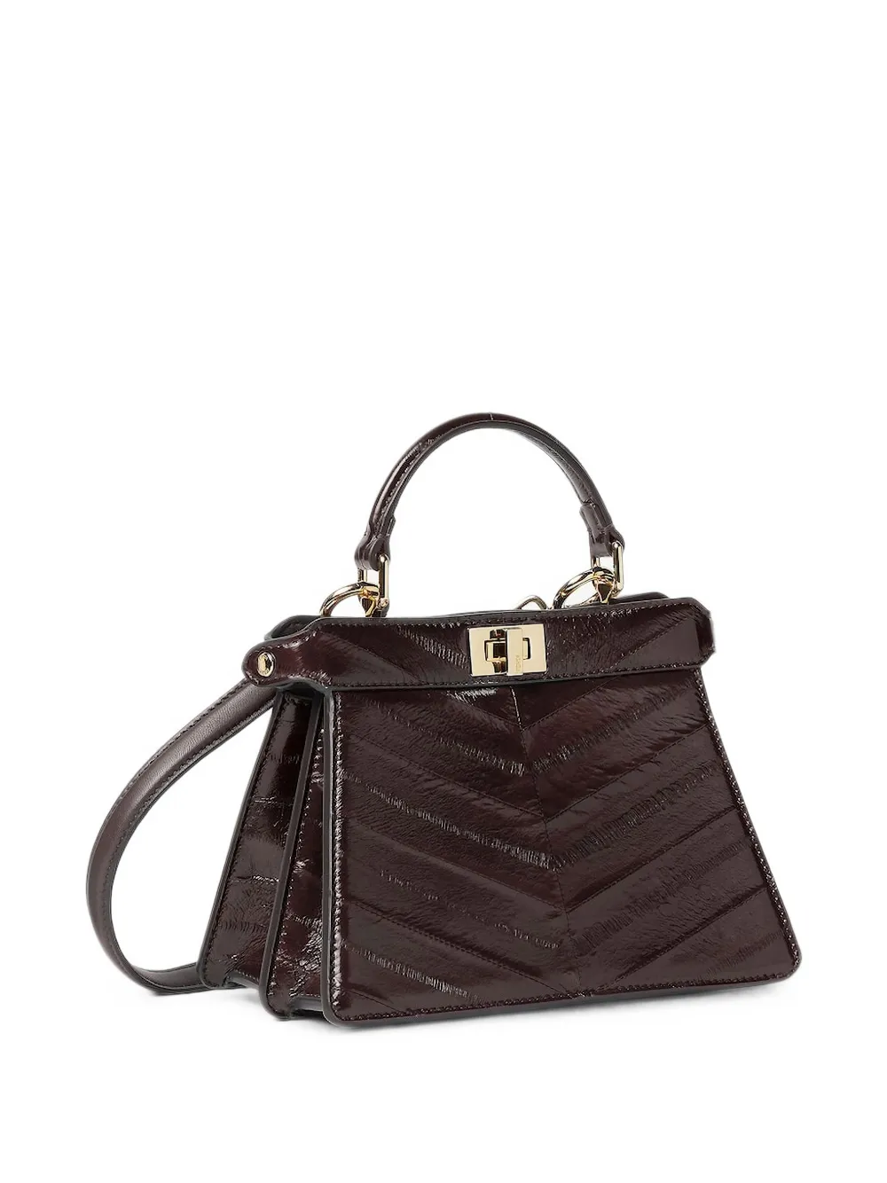 FENDI Petite Peekaboo ISeeU leren shopper Bruin