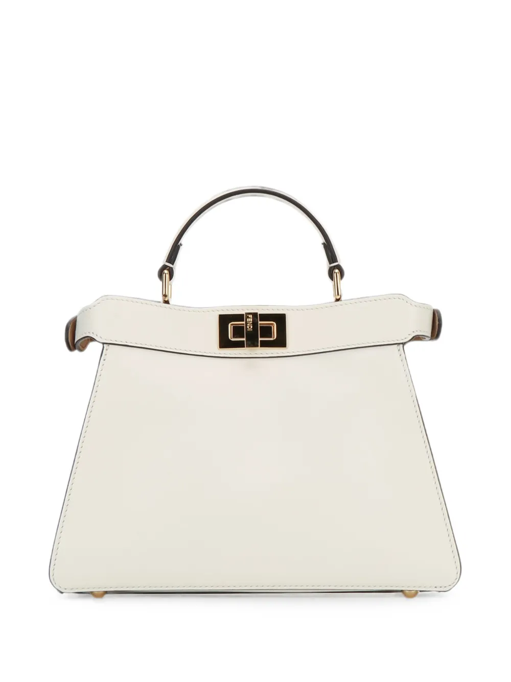 Fendi Small Peekaboo Iseeu Leather Tote Bag In White