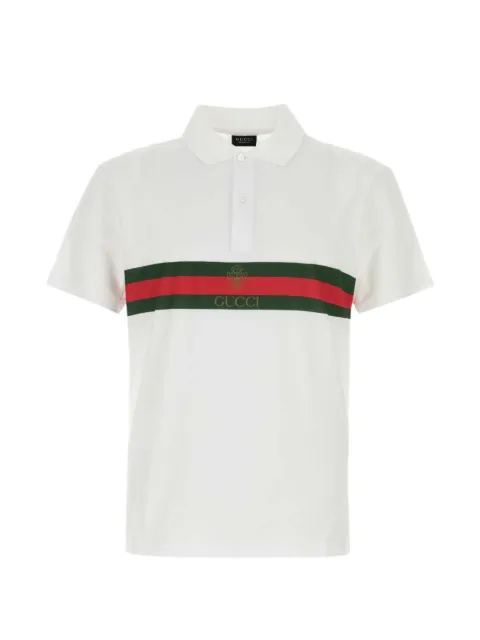 Gucci Web-stripe logo-print polo shirt