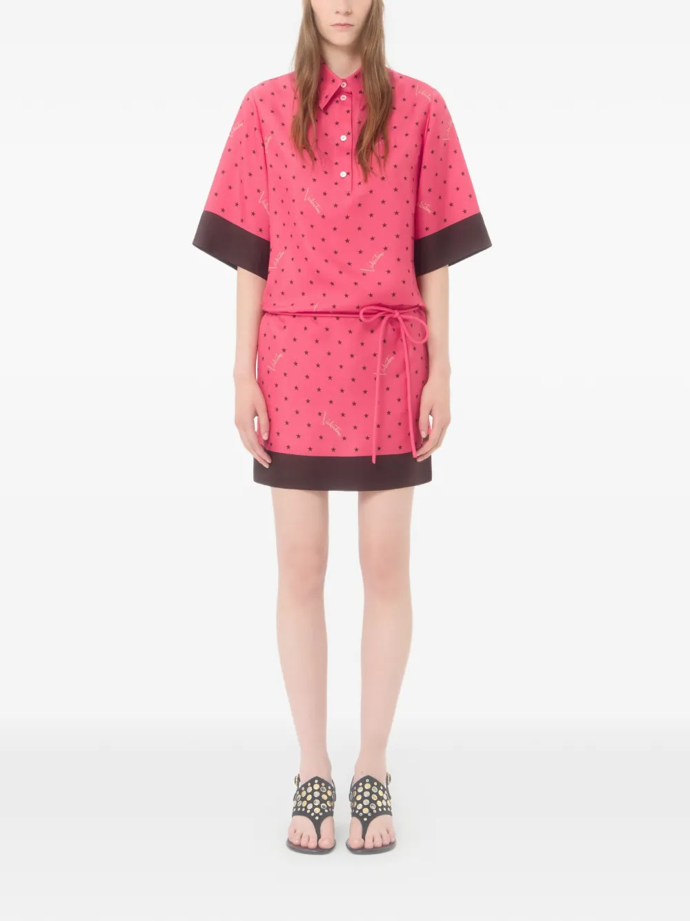 Valentino Garavani Stelline Firma Starry twill blousejurk Roze