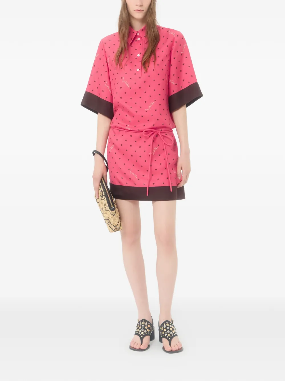 Valentino Garavani Stelline Firma Starry twill blousejurk Roze