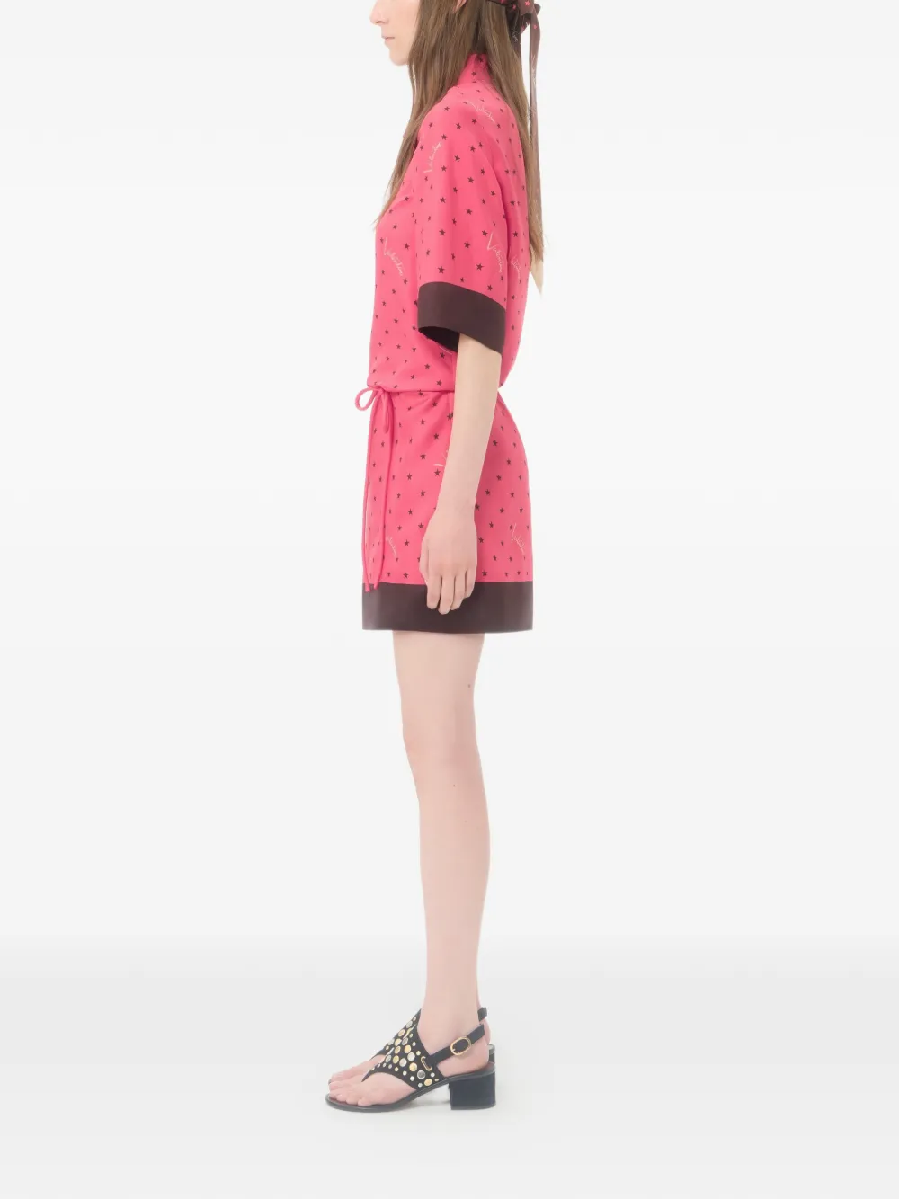Valentino Garavani Stelline Firma Starry twill blousejurk Roze