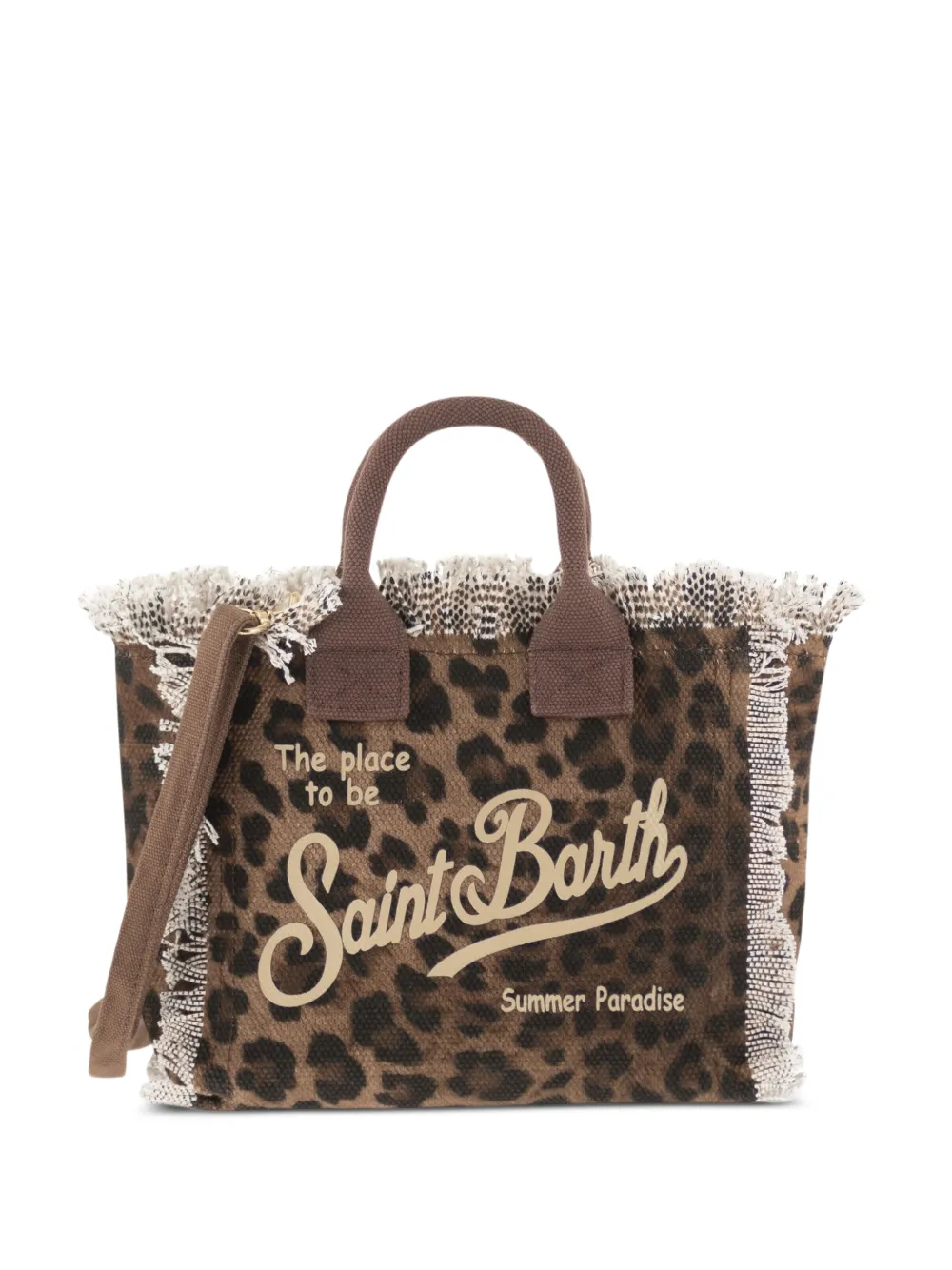 MC2 Saint Barth mini leopard-print frayed tote bag