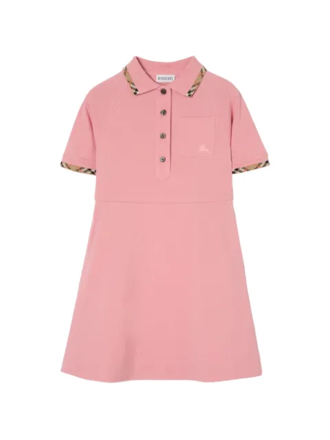 Burberry Kids Check-trim cotton polo shirt dress