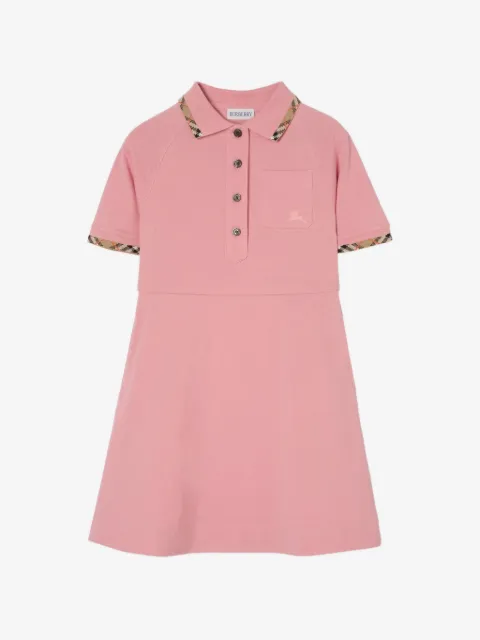 Burberry Kids Polokleid mit Karobesatz
