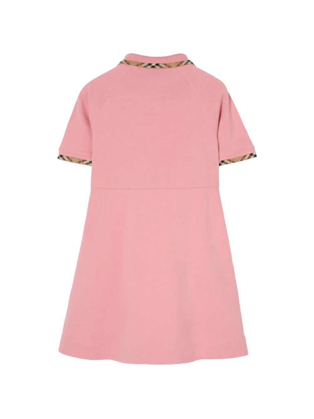 Burberry Kids Check katoenen polojurk Roze