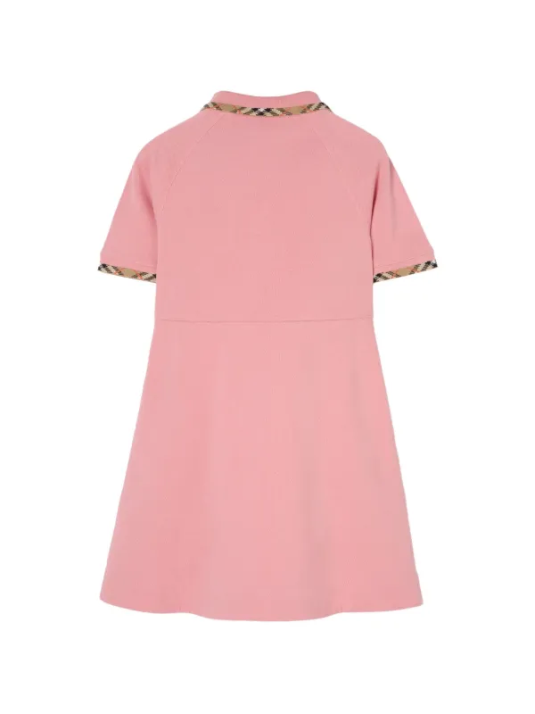 pink check shirt dress BABY PINK CHECKED SHIRT DRESS