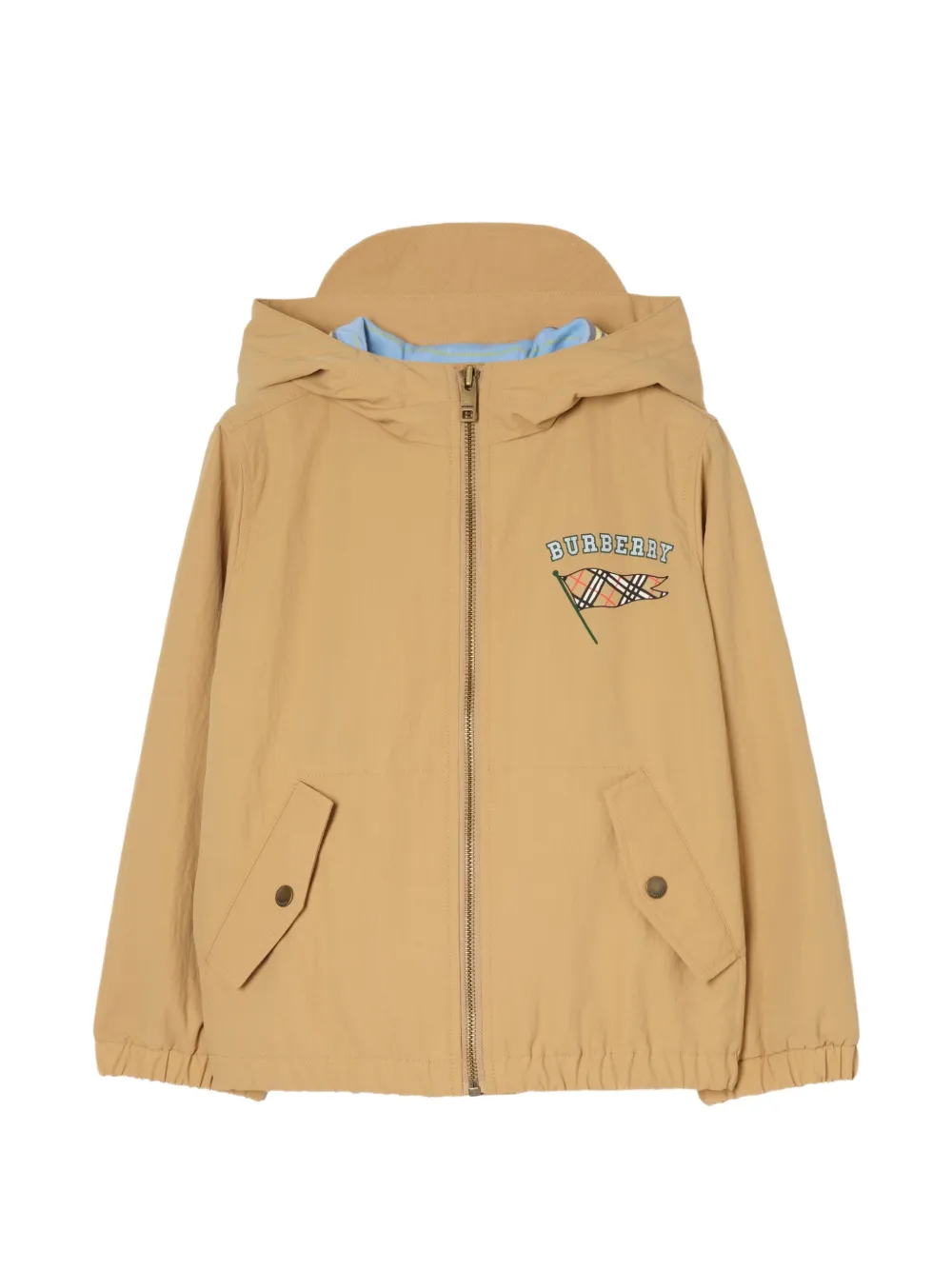Burberry Kids Flag Nylon Kapuzenjacke - Nude