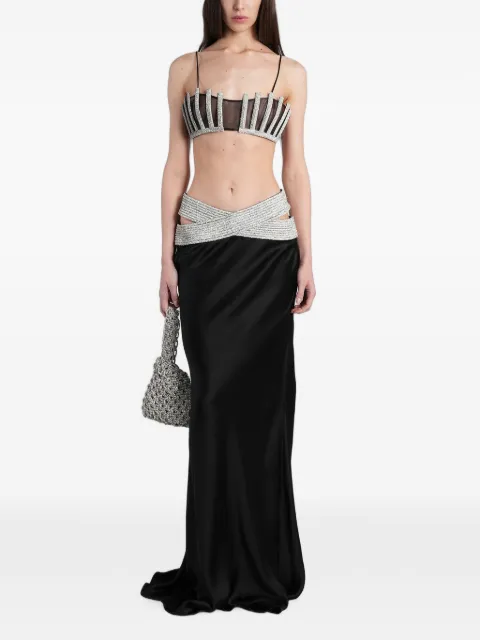 Nuè crystal-embellished cut-out skirt