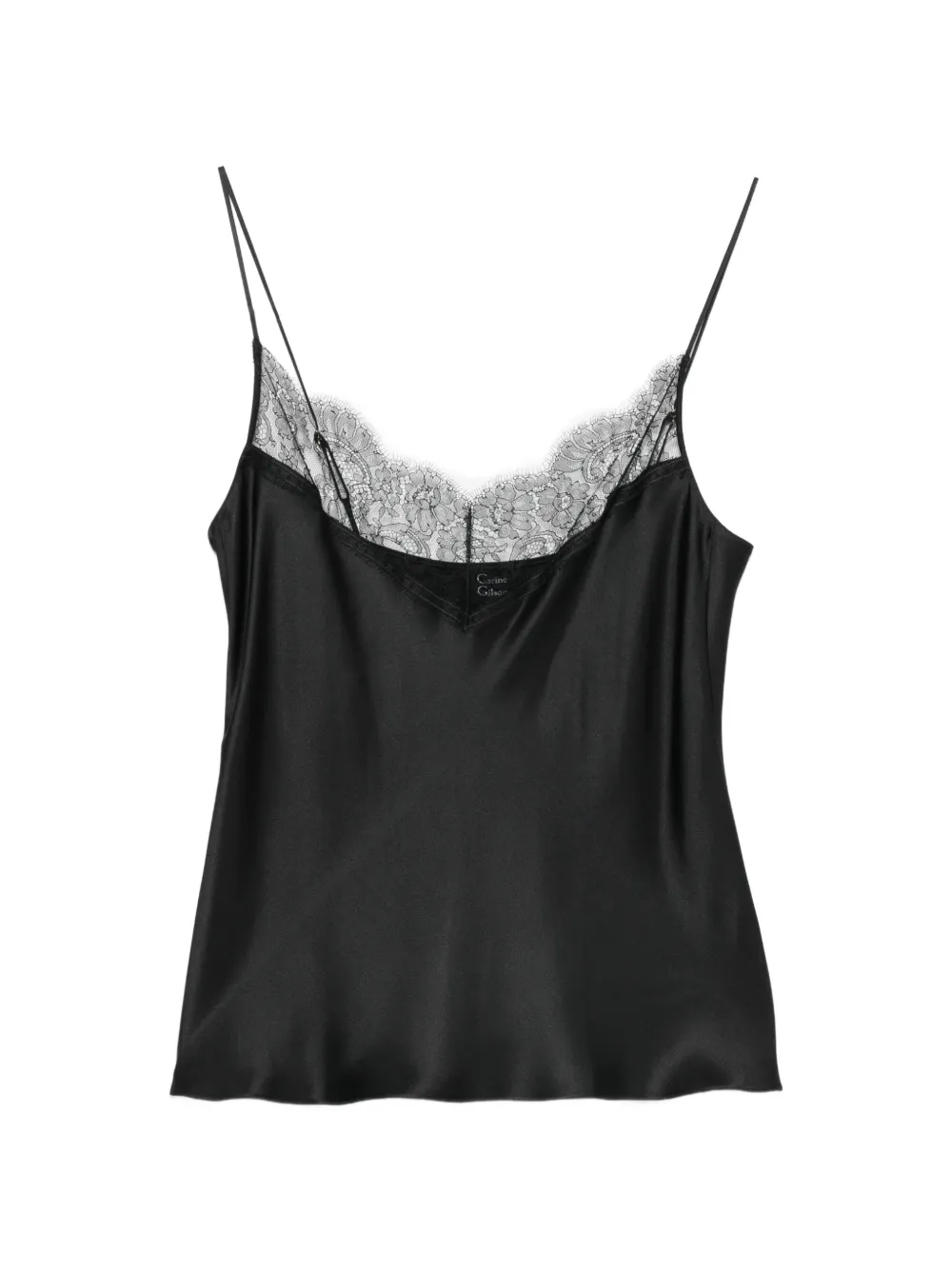 Carine Gilson Camisole-Top mit Spitzenborten - Schwarz