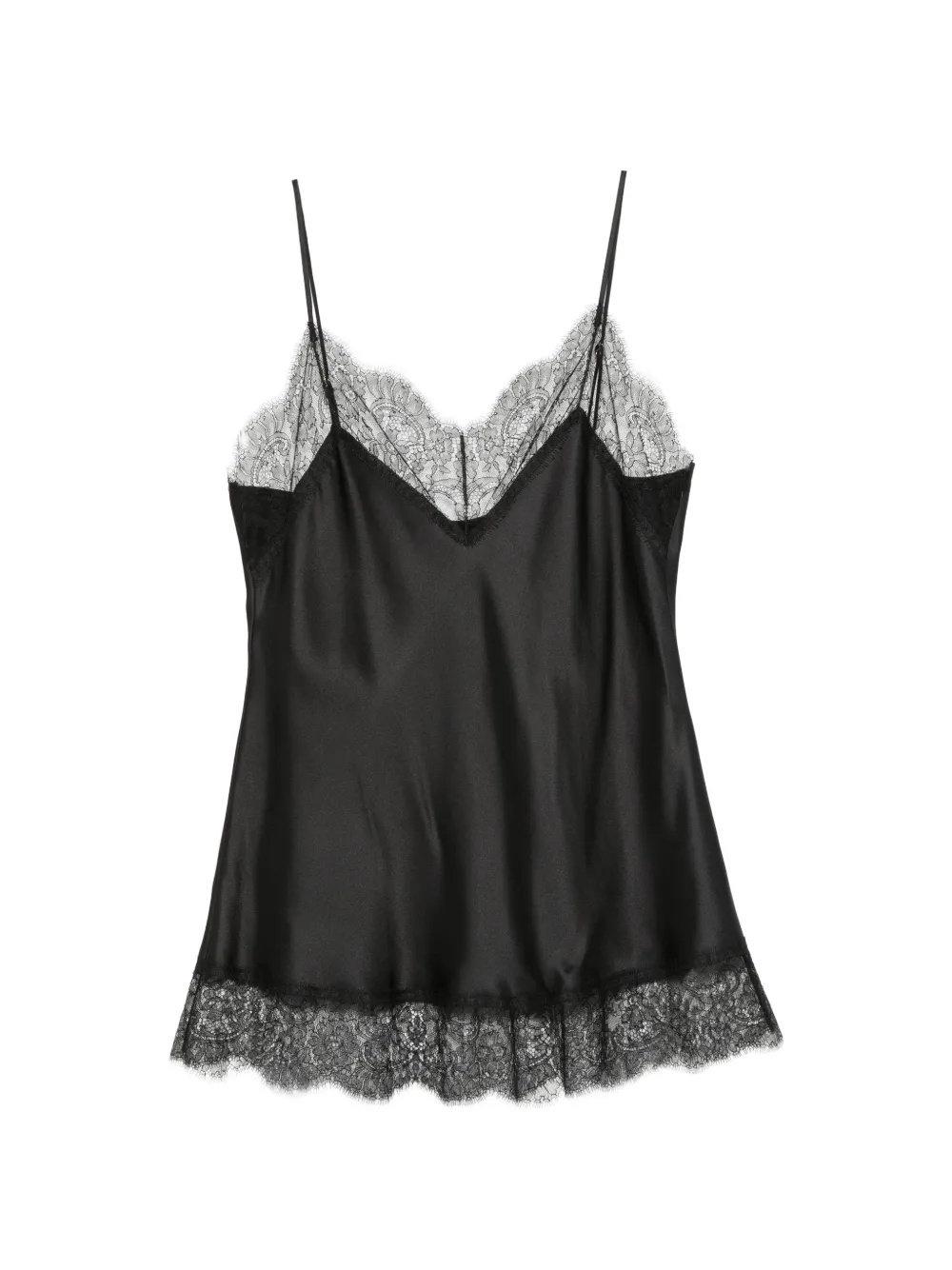 Carine Gilson Camisole-Top mit Spitzenbesatz - Schwarz