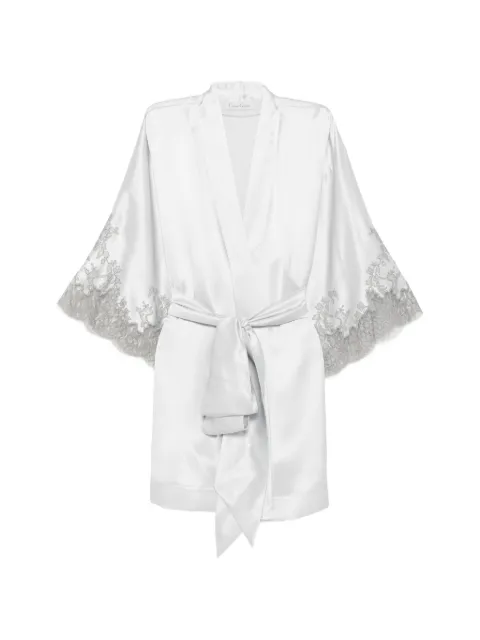 Carine Gilson lace-trim silk dressing gown