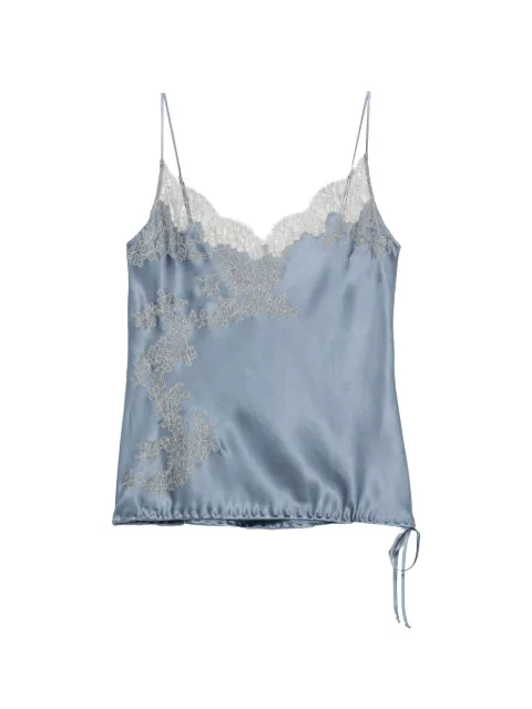 Carine Gilson blouse en satin bordée de dentelle
