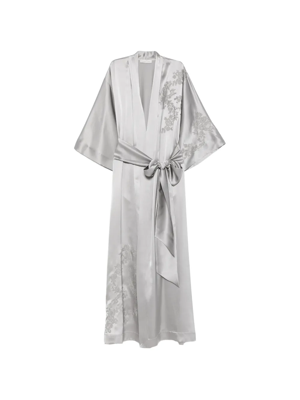 Carine Gilson Vestaglia con rifinitura in pizzo - Grigio