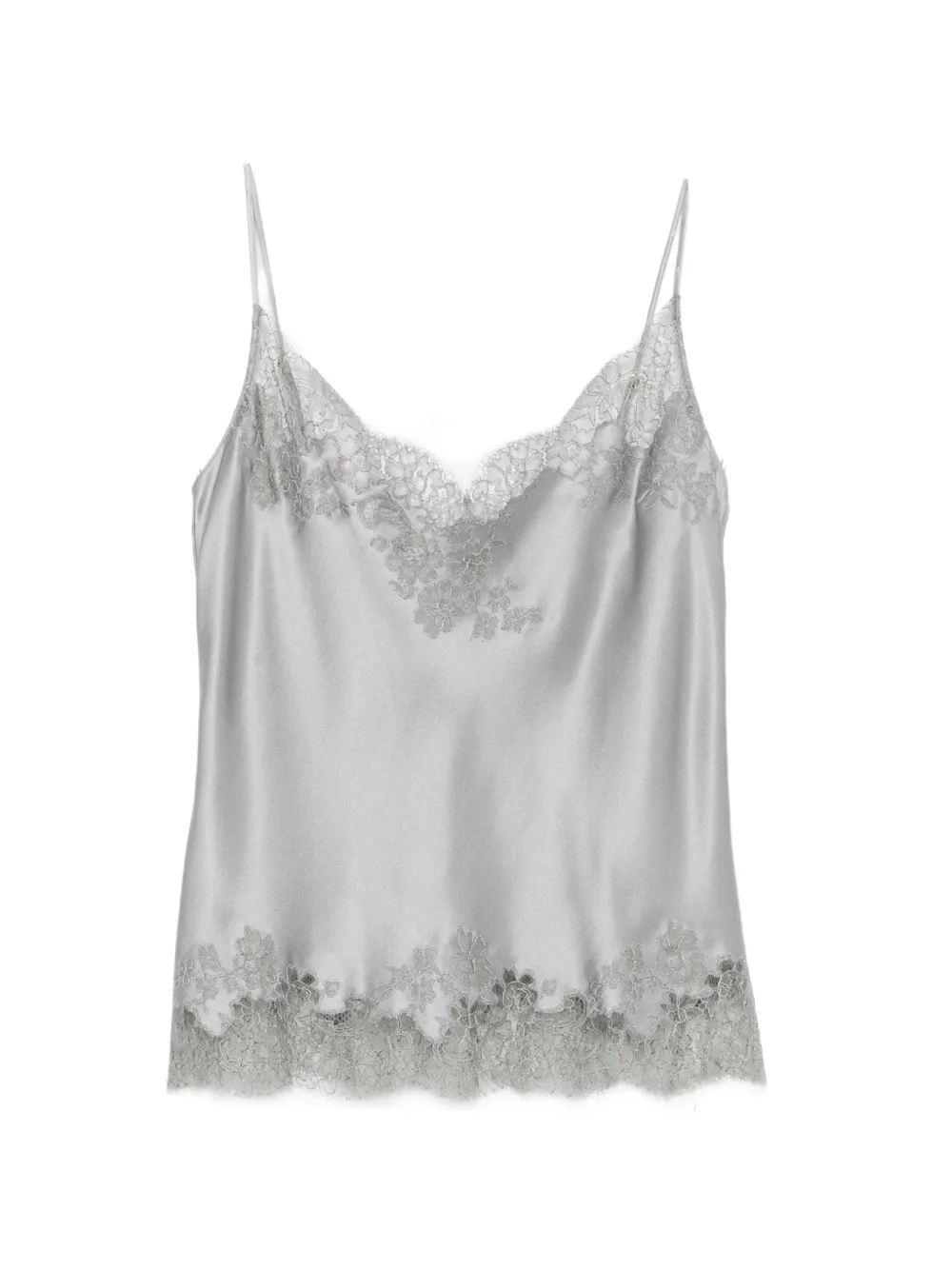 Carine Gilson Camisole-Top mit Spitzenbesatz - Grau