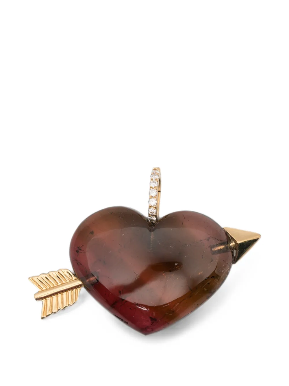 Violette tourmaline and diamond Cupid's Heart pendant