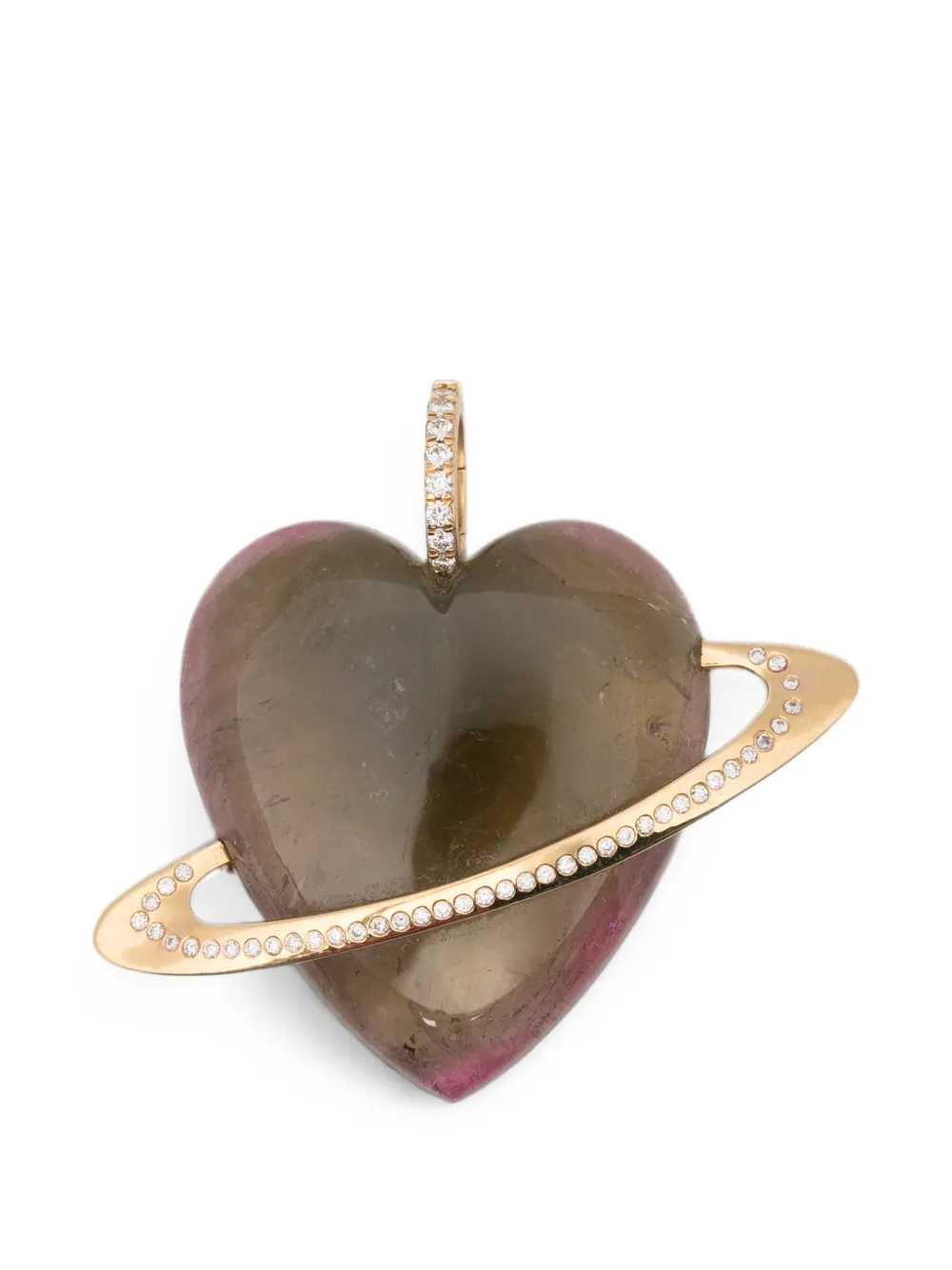 Violette tourmaline and diamond heart pendant