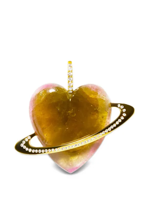 Violette tourmaline and diamond heart pendant