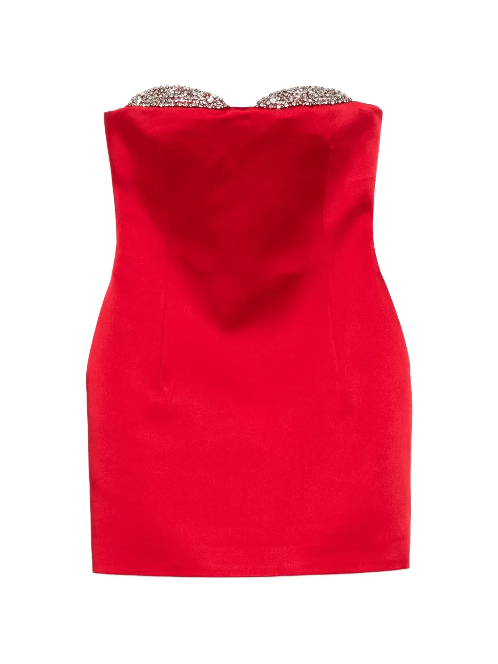 The New Arrivals Ilkyaz Ozel Noelie strapless mini dress in red satin Rood