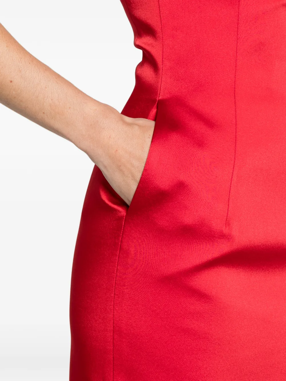 The New Arrivals Ilkyaz Ozel Noelie strapless mini dress in red satin Rood