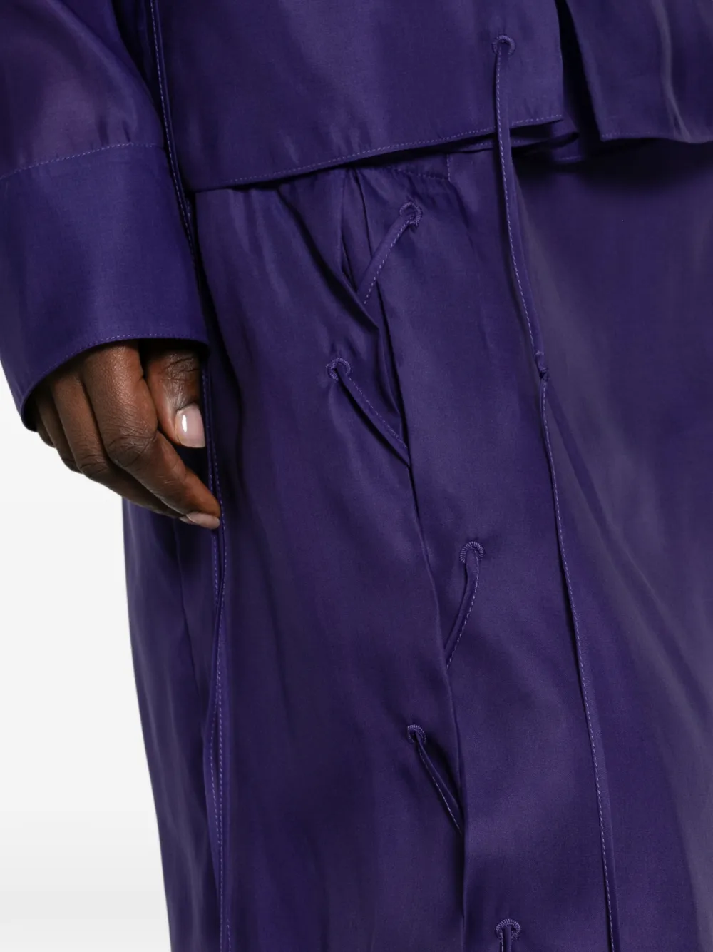 Ferragamo Doorzichtige midi-rok met veters Paars