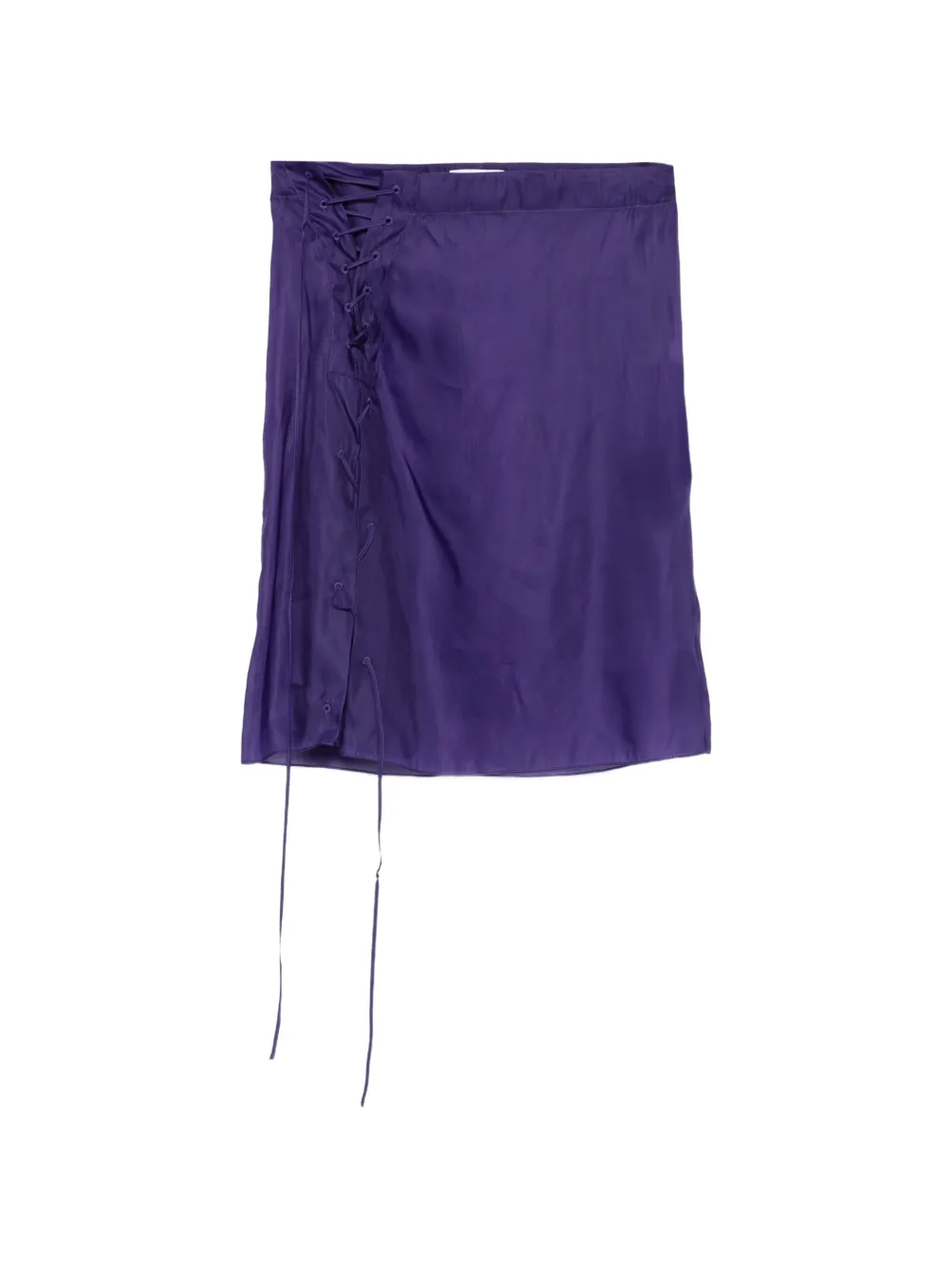 Ferragamo jupe droite mi-longue transparente à lacets - Violet