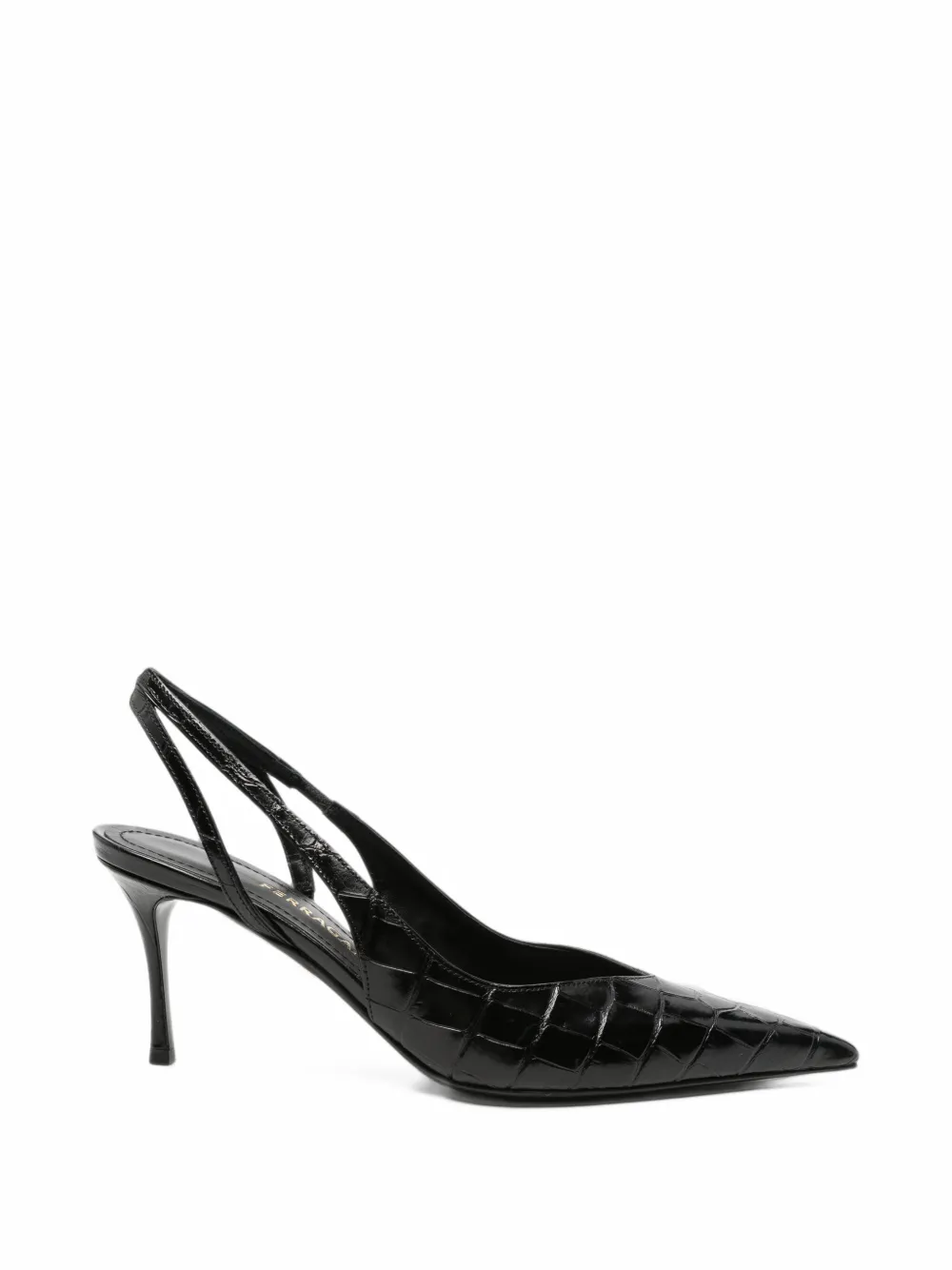Ferragamo Dafne croc-effect slingback pumps - Black