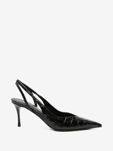 Dafne croc-effect slingback pumps