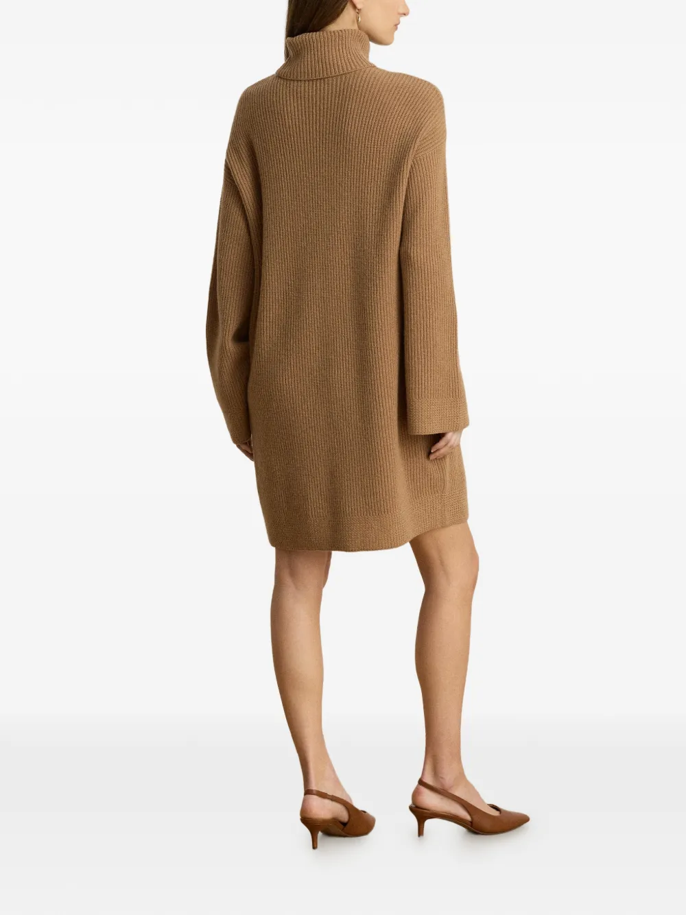 Lauren Ralph Lauren Mini-jurk met col en stiksel Bruin