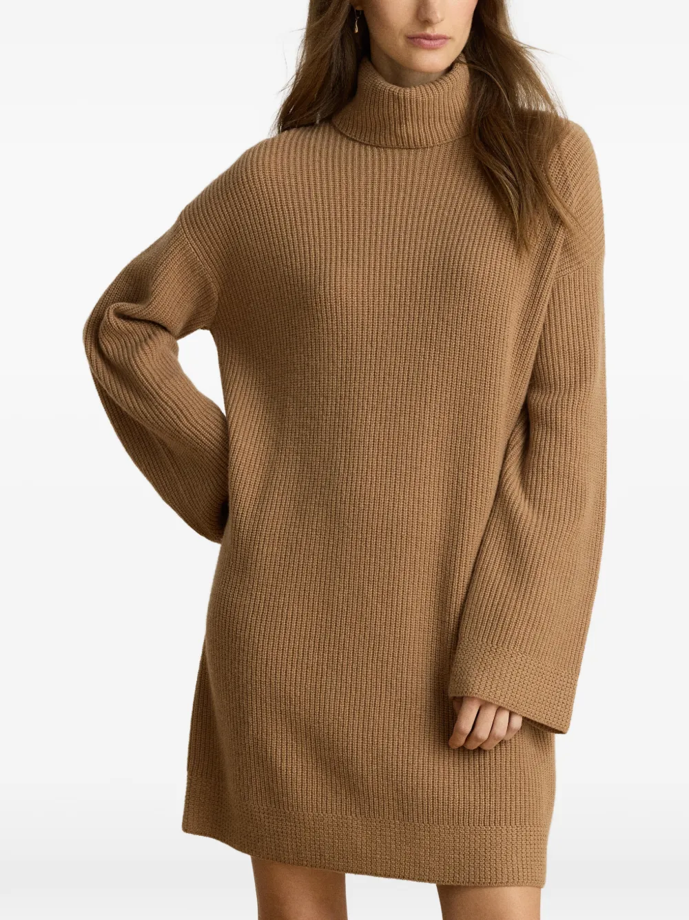 Lauren Ralph Lauren Mini-jurk met col en stiksel Bruin