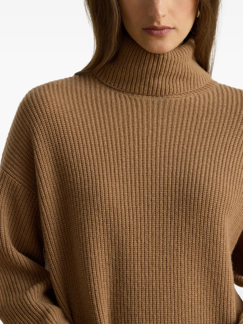 Lauren Ralph Lauren Mini-jurk met col en stiksel Bruin