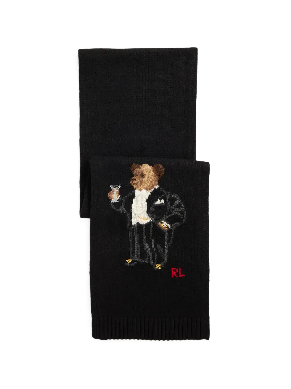 Polo Ralph Lauren Sciarpa Polo Bear in lana - Nero